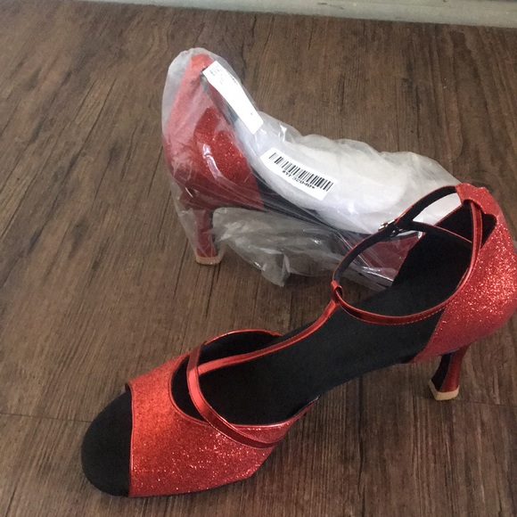 Shoes Glitter Red Womens Dance Shoe Size 43 Us Size 1 Poshmark